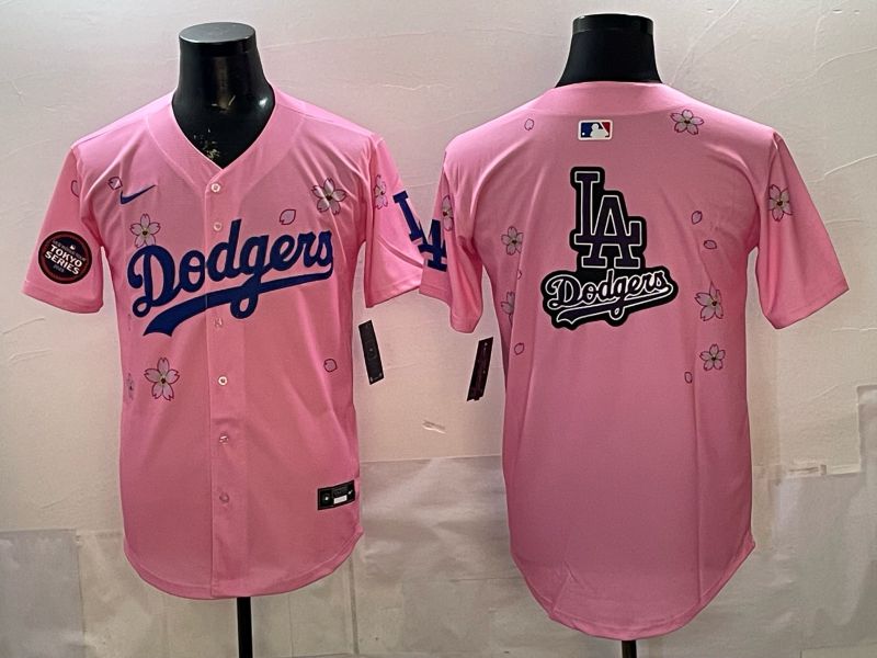 Men Nike 2026 Los Angeles Dodgers Blank Pink Sakura Edition Game MLB Jersey 0014->los angeles dodgers->MLB Jersey